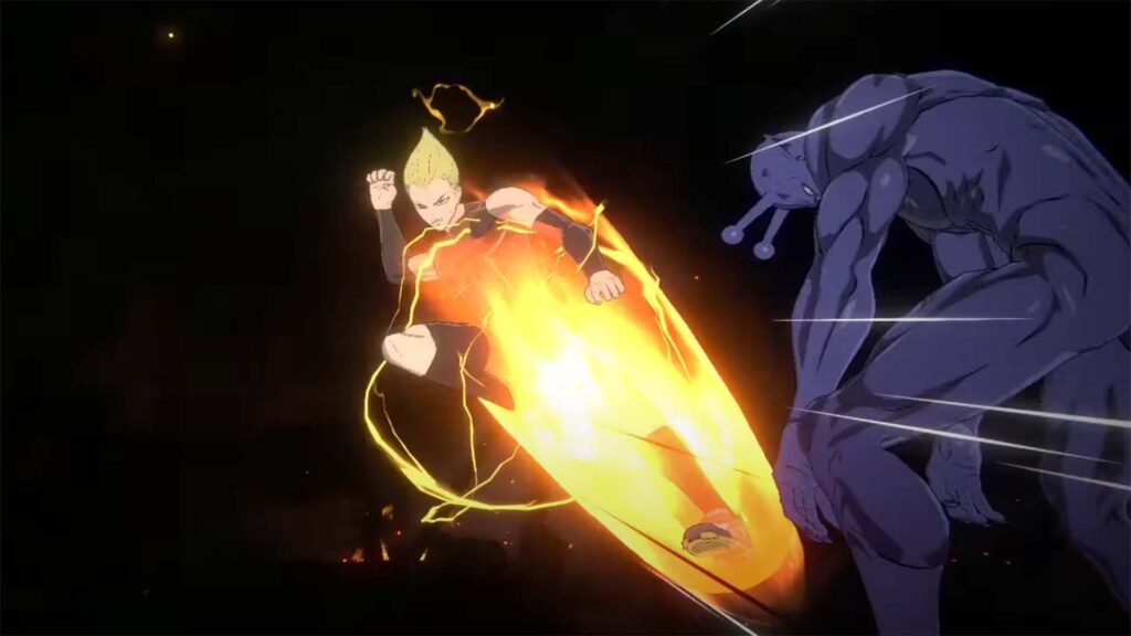 Lightning Max Using His Ultimate On Vaccine Man In One Punch Man: World