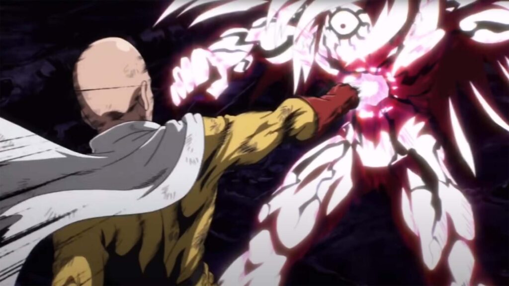 Saitama Punching Lord Boros During Their Epic Final Encounter